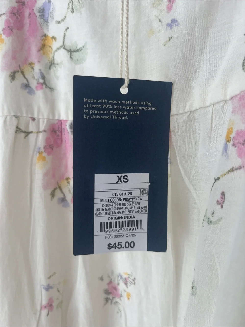 Universal Thread Cream Floral Maxi Dress with Pink Accents - Picture 2 of 3